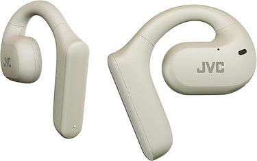 JVC Auriculares inalámbricos Deportivos 27h de Batería, Sonido, Auriculares de Oido Abierto, Resistentes al Agua IPX4, Doble Micro, Auriculares Running para Correr - HA-NP35T-W, Blanco